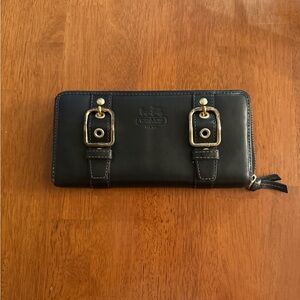 Coach Soho Zoe  Zip Wallet with Gold Buckle Details